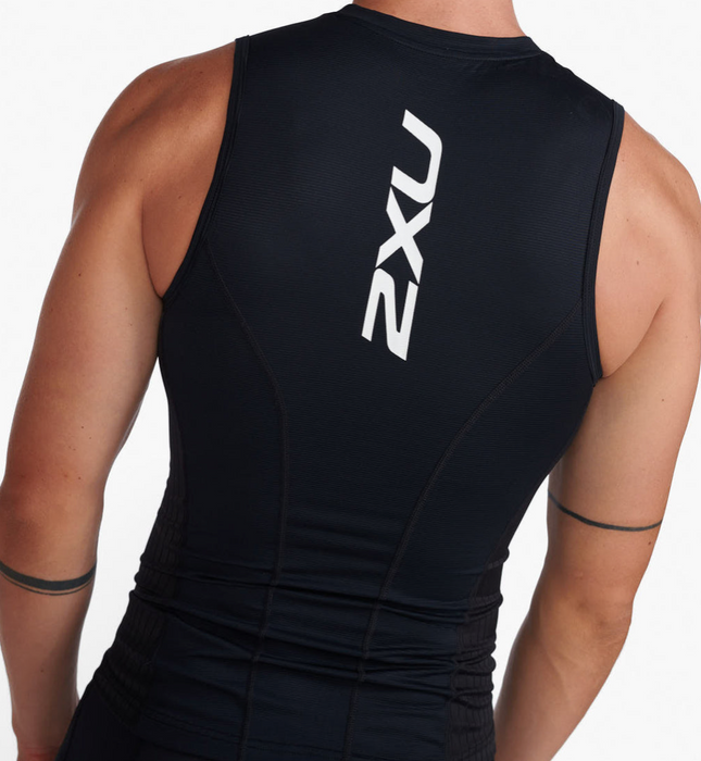 2XU Men's Aero Tri Singlet - Black/White