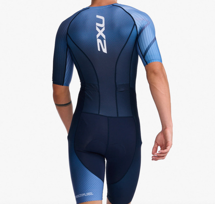 2XU Men's Aero Sleeved Trisuit - Midnight/Turmeric