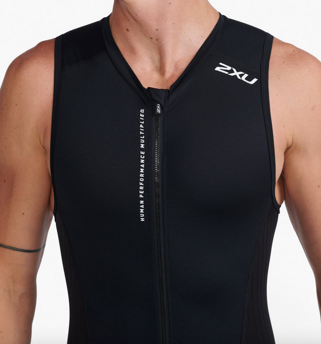 2XU Men's Aero Front Zip Trisuit - Black