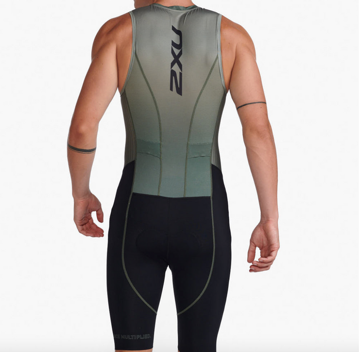 2XU Men's Aero Front Zip Trisuit - Alpine/Periscope