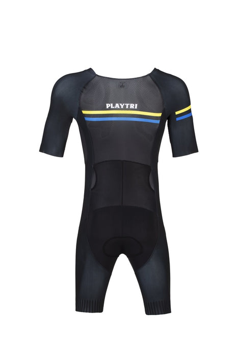 Playtri Men's Sleeved Tri Suit Black