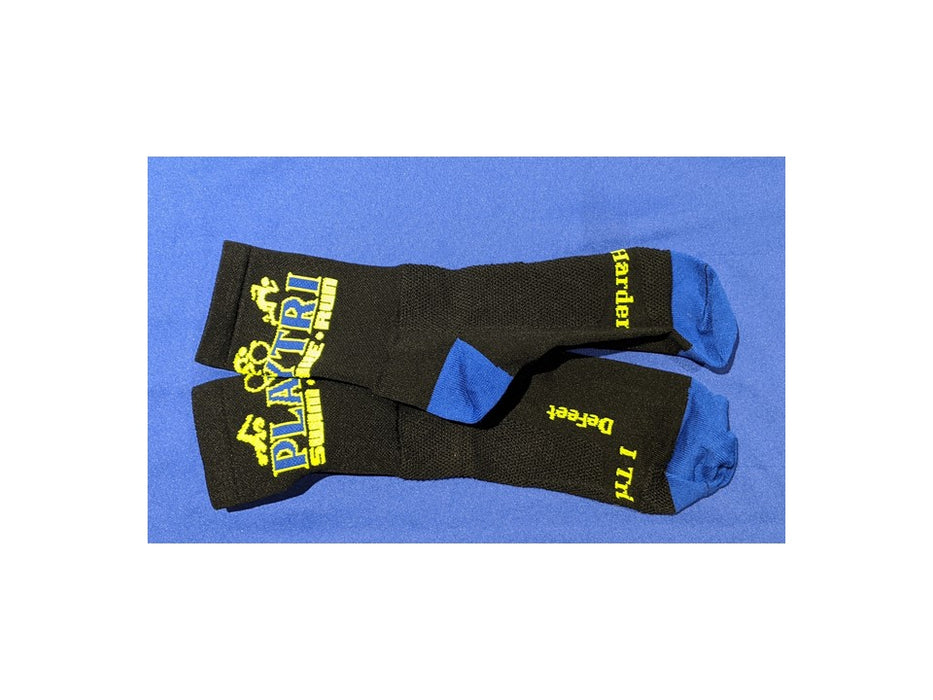 Playtri Swim-Bike-Run Aireator Socks, Black/ Blue