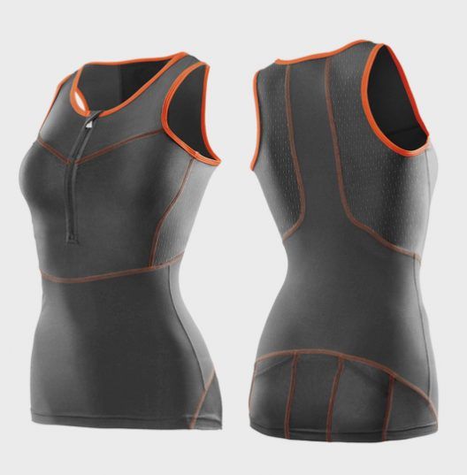 Women's 2XU Perform Comp Tri Singlet-Charcoal/Orange