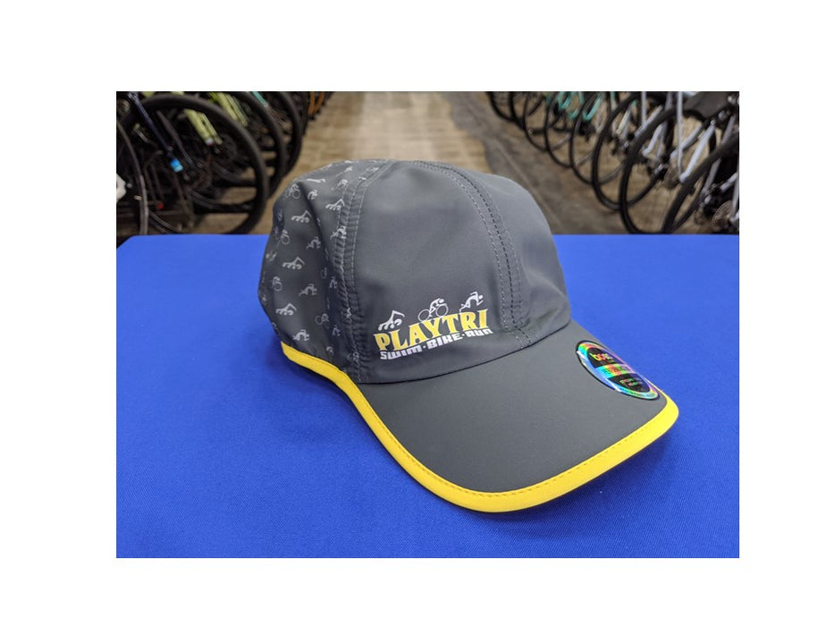 Playtri Performance Hat Gray and Yellow