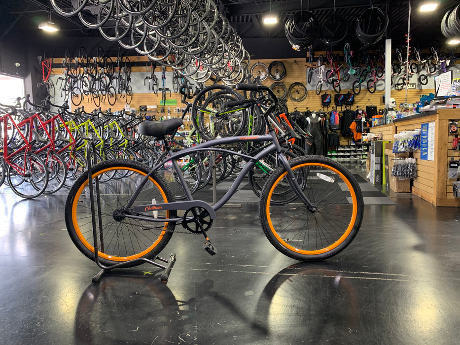 Retrospec Chatham Beach Cruiser 3-Speed 26" - Matte Graphite/Orange 2022