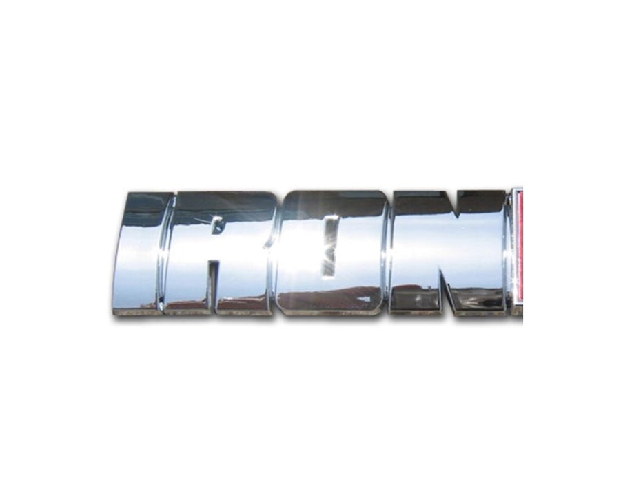 IRONMAN Triathlon Word Chrome Auto Emblem with Reflective insert by Elektroplate