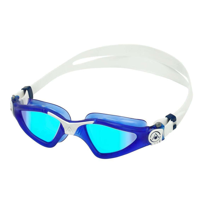 Aquasphere Kayenne Goggles - Blue Titanium Mirrored Lens Dark Blue/White