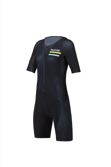 Playtri Women's Sleeved Tri Suit Black