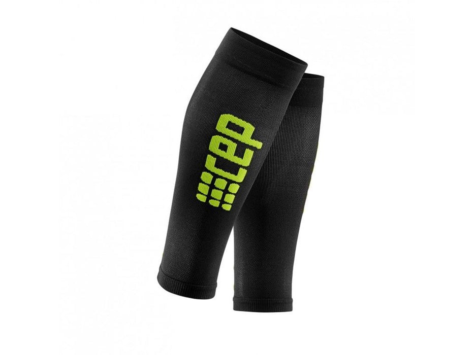 CEP Ultralight RUN+ Compression Sleeves (Black/Green)