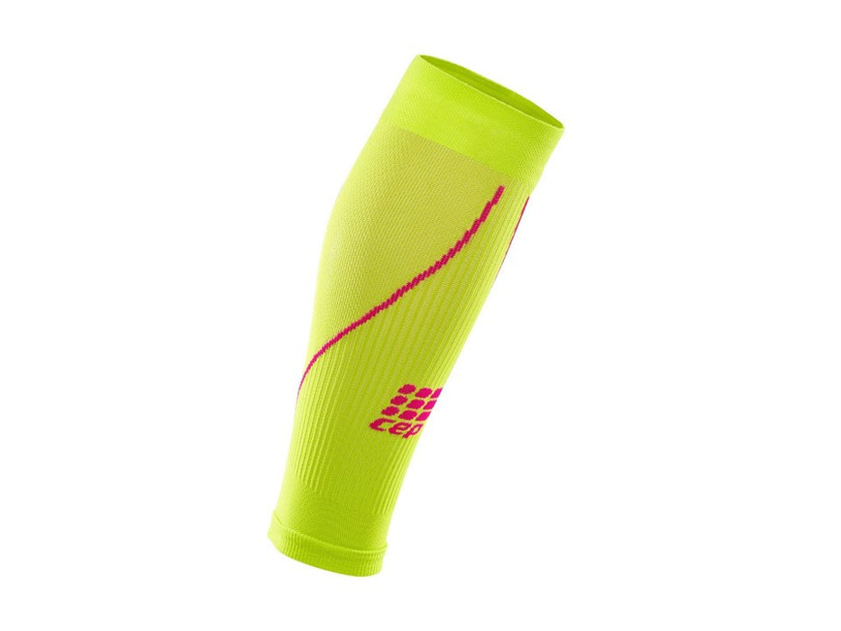 CEP RUN+ Compression Sleeves (Lime/Pink)